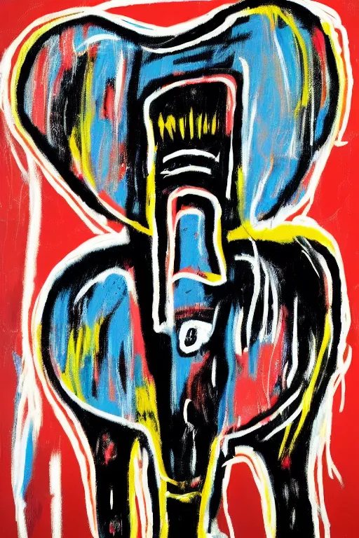 Prompt: elephant in the style of jean michel basquiat