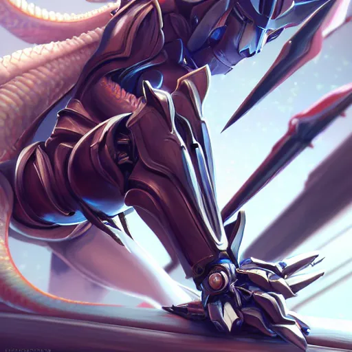 Image similar to very close up foot pov shot, detailed foot shot, feet art pov, hyperdetailed elegant beautiful stunning hot anthropomorphic mecha female dragon giantess laying down showing detailed sharp dragon feet to camera, furry paw pov art, anthro paw art, sharp silver armor, elegant legs, warframe destiny fanart, giantess art, dragon paws, furaffinity, octane