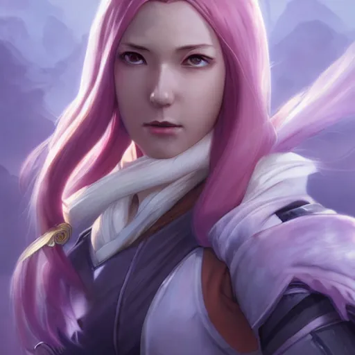 Image similar to sakura haruno as a league of legends, character, cg animation, riot enterainment, arcane, realistic, character select portrait, by artgerm, greg rutkowski, alphonse mucha, 3 d
