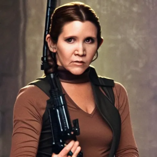 Image similar to carrie fisher as katniss