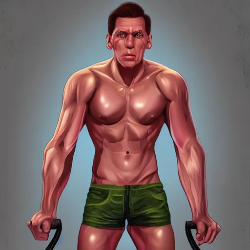 Image similar to Muscular Jerma , digital art , hyperdetailed , artstation , cgsociety , matt painting , concept art