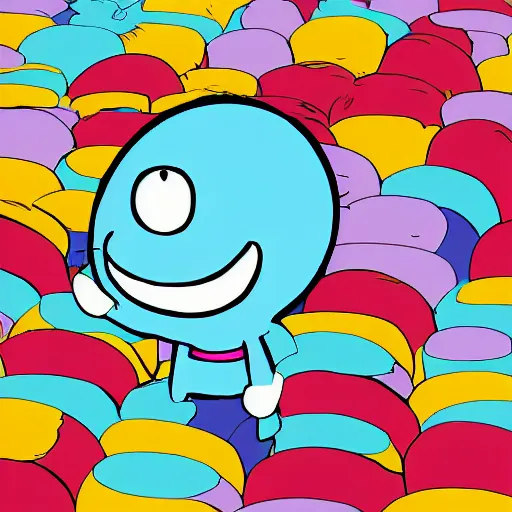 Image similar to gumball watterson, digital art, drawn by mike inel