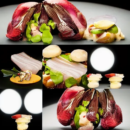 Image similar to disgusting, but futuristic food, professional food photography