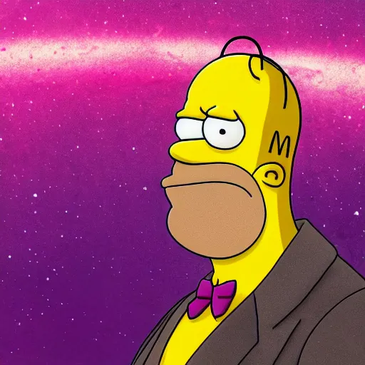 Image similar to homer simpson as thanos, 4 k, high detail, high - resolution photograph, professional photography, ultra - detail