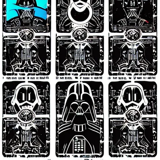 Prompt: A detailed icon of Darth Vader playing card by Petros Afshar