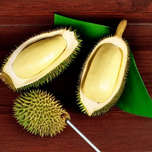 Image similar to durian with a microphone