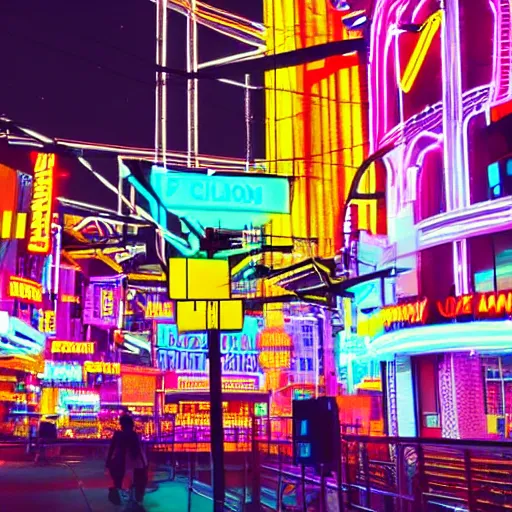 Image similar to utopian city with lots of neon lights