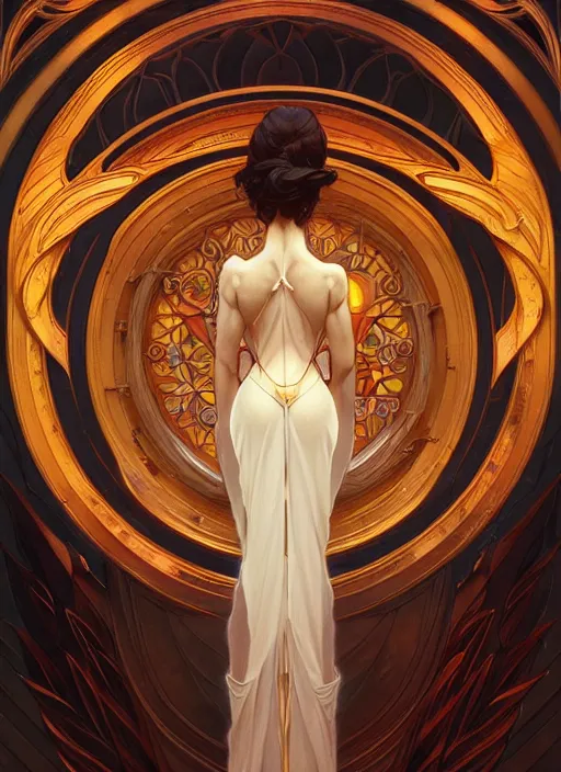 Image similar to symmetry seamless, fantasy, window intricate, elegant, highly detailed, digital painting, artstation, concept art, smooth, sharp focus, illustration, art by artgerm and greg rutkowski and alphonse mucha