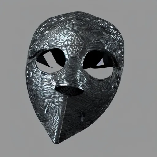 Image similar to venetian bauta mask, futuristic, houdini render