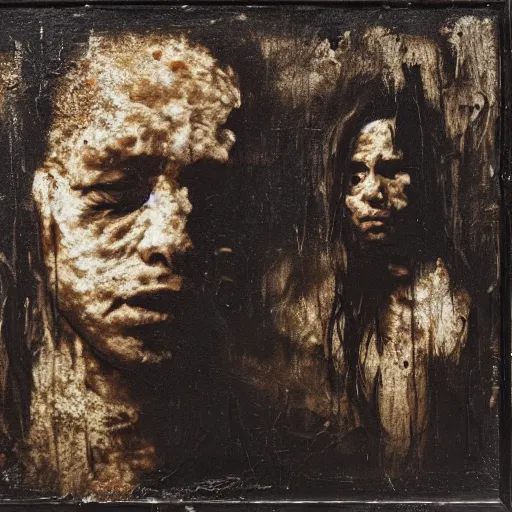 Image similar to monogamy destroying the entire world, by nicola samori, oil on canvas