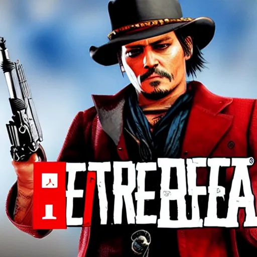 Prompt: johnny depp in red dead redemption 2 video game