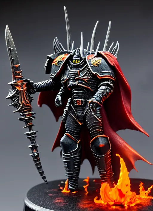 Image similar to 8 0 mm resin detailed miniature of a warhammer 4 0 k sauron, product introduction photos, 4 k, full body,