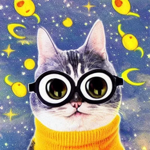 Prompt: cat minion, in space