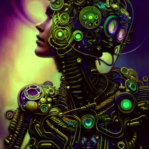 Image similar to extremely psychedelic beautiful brutalist cyborg organism infected by night. intricate, elegant, highly detailed, extremely lifelike photorealistic digital painting, artstation. steichen, gaston bussiere, tom bagshaw, brutalist cyberpunk alphonse mucha, geiger. elegant minimalism. anatomically correct. sharp focus. black. surreal lush cosmic hallucination