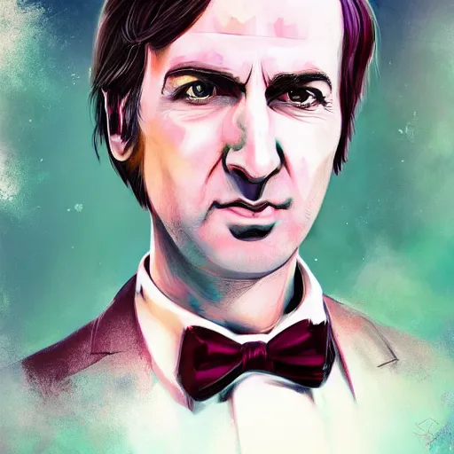Image similar to saul goodman in the style of anna dittman and ross tran and charles dulac