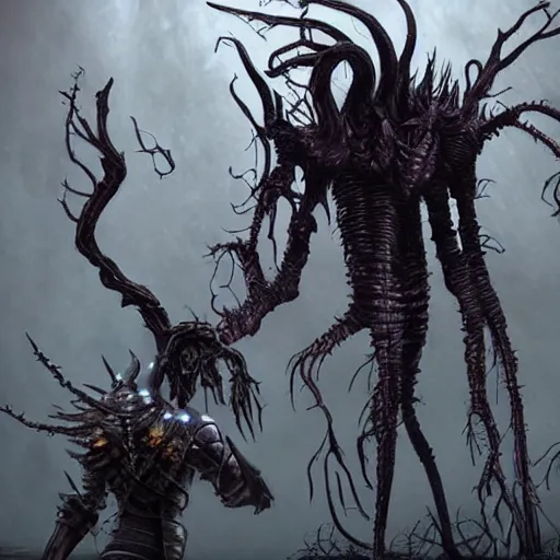 Image similar to organic machine dark souls eldritch horror gothic