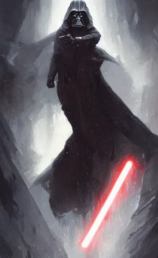 Image similar to « beautiful comic style portrait of sith lord by greg rutkowski, very detailed »