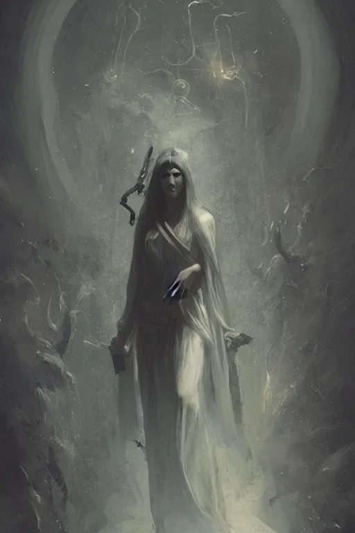 Image similar to Hecate, illustrated by Greg Rutkowski and Caspar David Friedrich., Trending on artstation, artstationHD, artstationHQ, 4k, 8k