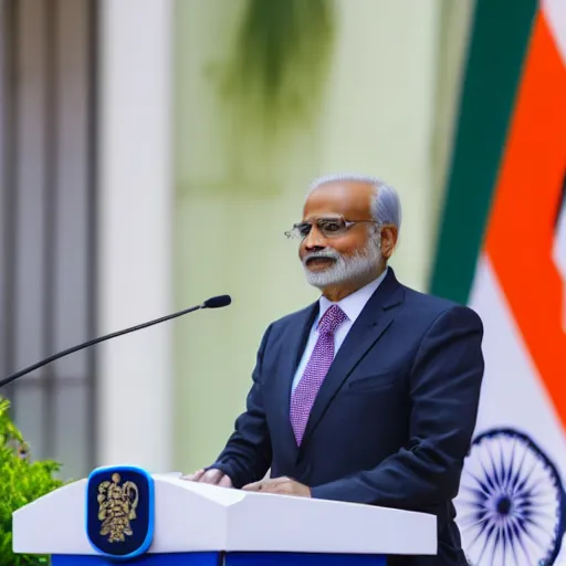 Image similar to prime minister cat addressing india from the podium, ani, sony a 7 r