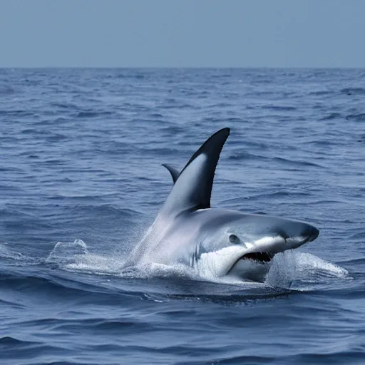 Image similar to great white blue shark whale