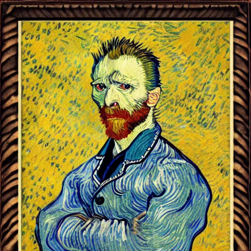 Image similar to retard wolf, van gogh,