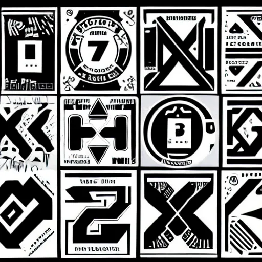 Image similar to black on white graphic design stickers in style of david rudnick, eric hu, acid, y 2 k, brutalism