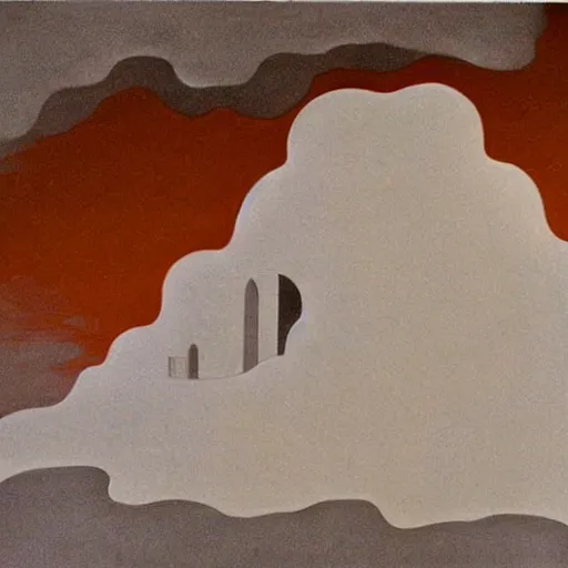 Prompt: A beautiful installation art of a castle in the clouds. by Michael Heizer, by Leonetto Cappiello hyperdetailed