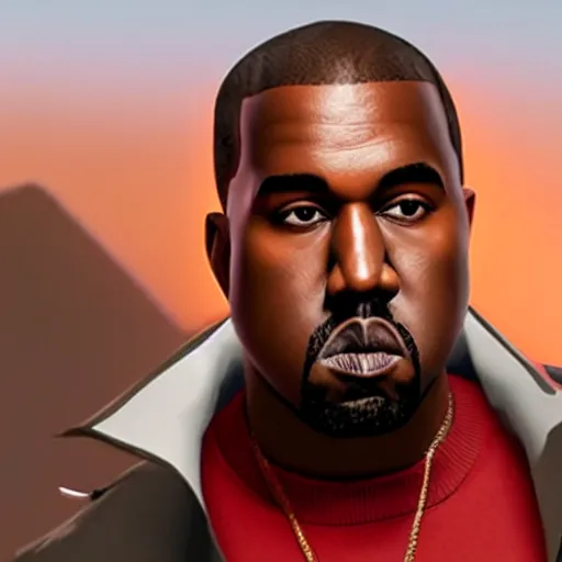 Image similar to kanye west in fortnite lobby 3 d avatar skin