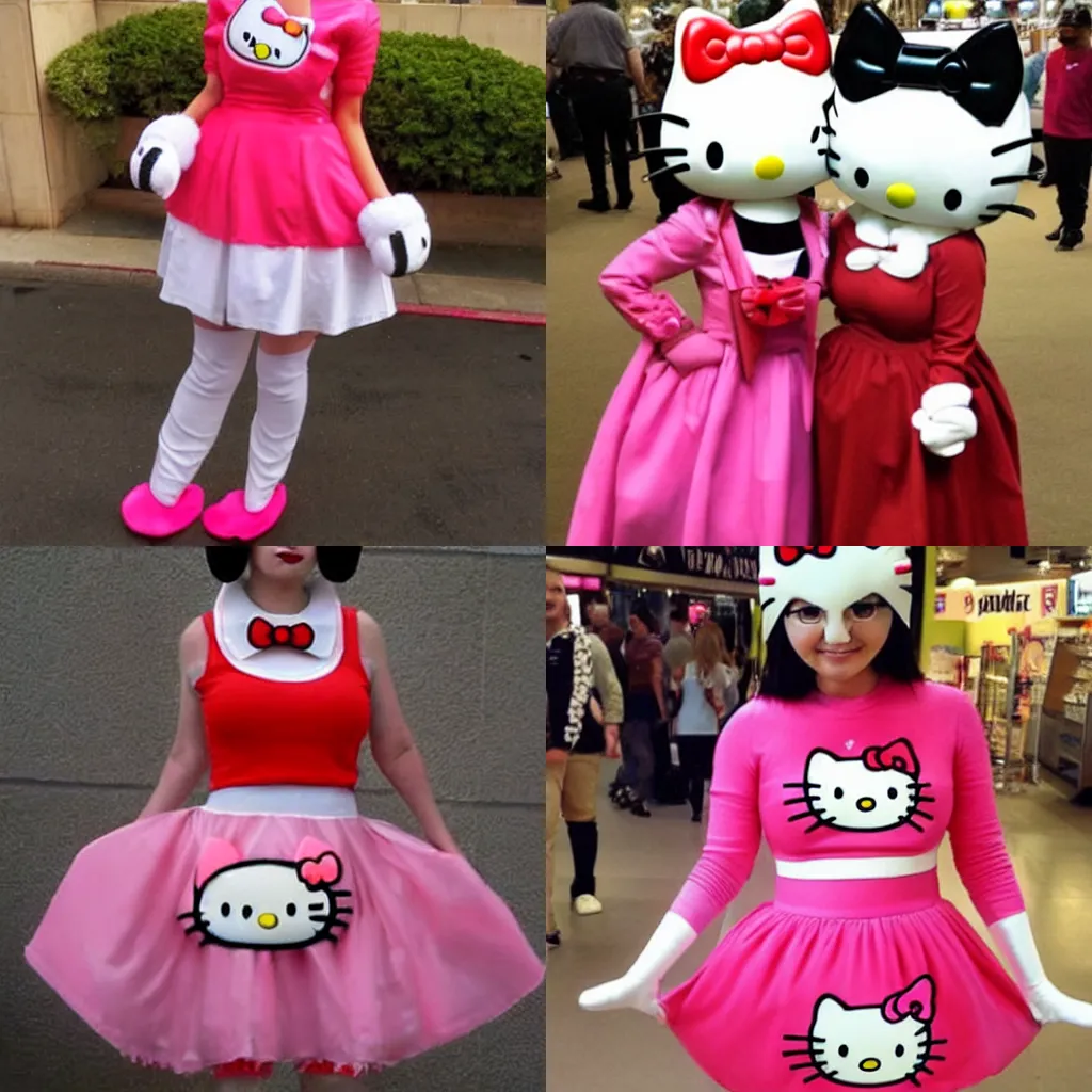 Prompt: the worst hello kitty cosplay