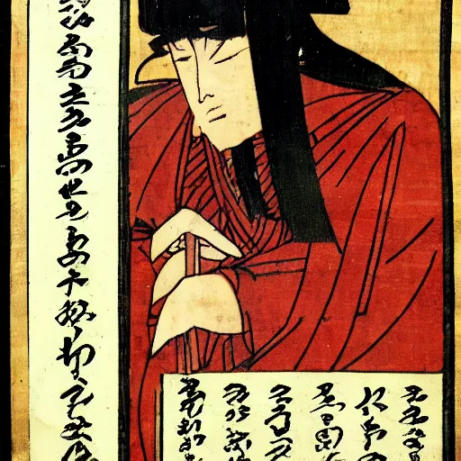 Image similar to yurunu, he rules over wisdom and knowledge. his symbol is a scroll.