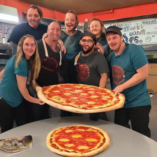 Prompt: giant pizza, world record