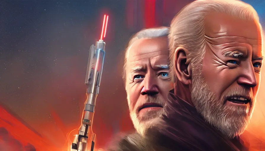 Image similar to joe biden is obi - wan kenobi, billboard image, hyperdetailed, artstation, cgsociety, 8 k