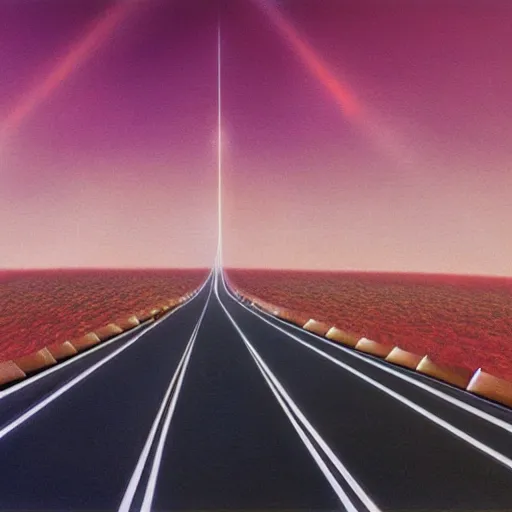 Image similar to an endless highways interchange, an infinite interstate, it goes in forever, dreamscape surreal masterpiece. zdzislaw, barlowe. 8 k.