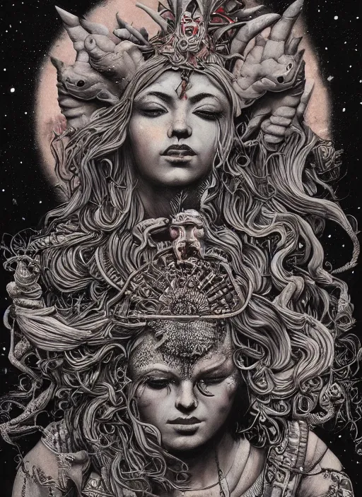 Prompt: War goddess painting by Dan Hillier, trending on artstation, artstationHD, artstationHQ, 4k, 8k