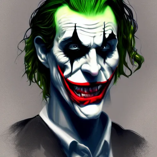 Prompt: the joker wearing the dark knight mask, snarling tweety, digital painting, amazing detail, art station, cgsociety