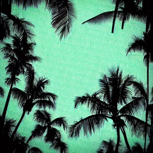 Image similar to Palm tree, glitch art, corrupted