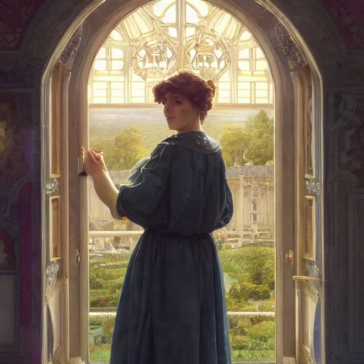 Prompt: a very detailed portrait painting of Isabelle, a very detailed french room, a very detailed dramatic sky, light particles, environment drawn by Donato Giancola and Tom Bagshaw, Edmund Leighton, character design by Alphonse Mucha, 4k, volumetric lighting, komorebi, award winning, octane render, hyperrealistic