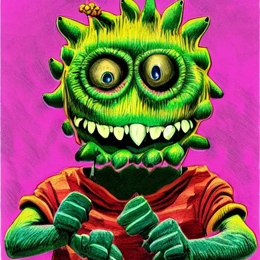 Image similar to a where waldo tennis ball monsters, colorful, digital art, fantasy, magic, chalk, trending on artstation, ultra detailed, professional illustration by basil gogos