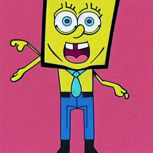 Image similar to nic cage as spongebob squarepants, buff, painted portrait, highly detailed,