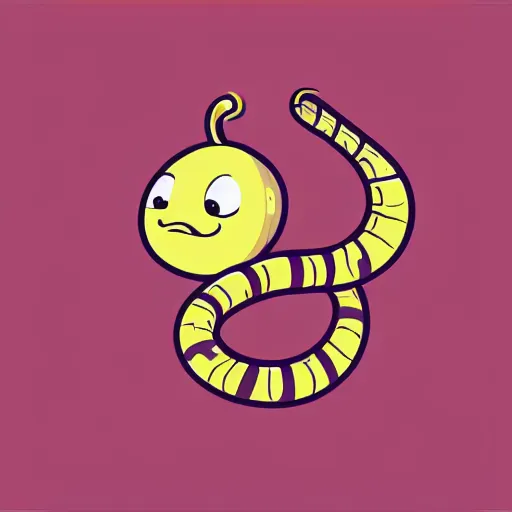 Image similar to a cute worm, digital art, iconic icon, 2 d vector logo, cartoon, t - shirt design