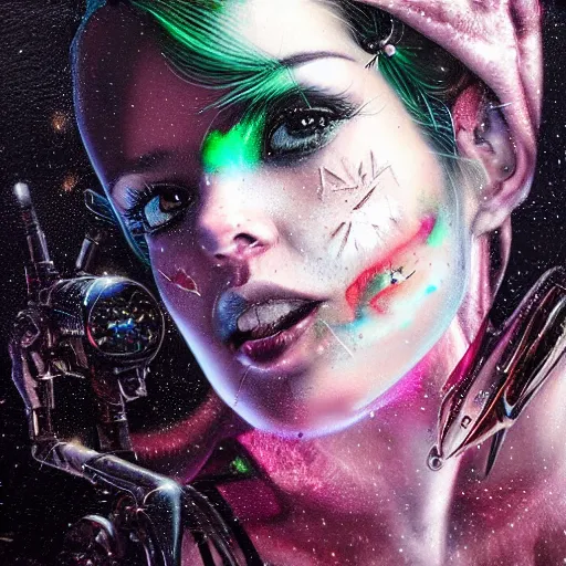 Prompt: portrait of tinker bell, cameras, melting ,8k,by tristan eaton,Stanley Artgermm,Tom Bagshaw,Greg Rutkowski,Carne Griffiths, Ayami Kojima, Beksinski, Giger,trending on DeviantArt,face enhance,hyper detailed,minimalist,cybernetic, android, blade runner,full of colour