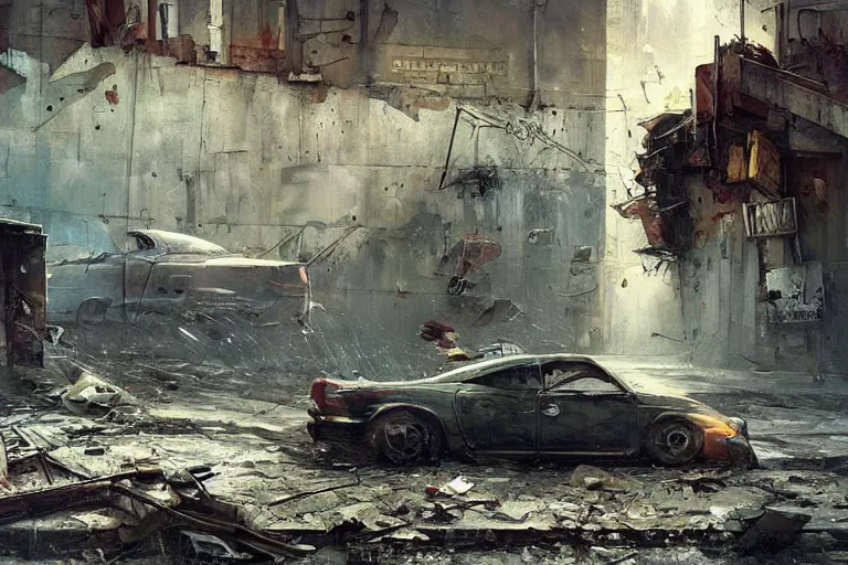 Image similar to derelict soviet street cinematic clean art darek zabrocki,