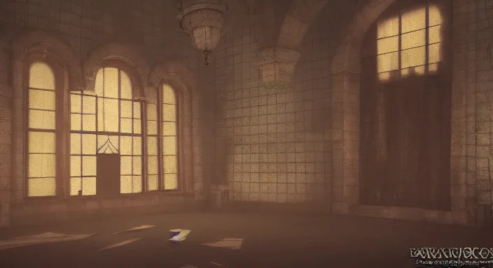 Prompt: final fantasy 7 background, pre-rendered, cinematic lighting, creepy vampire mansion interior