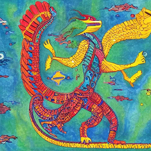 Image similar to quetzalcoatl creating the universe by par olofsson