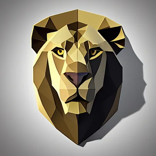 Prompt: low poly lion logo