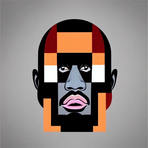 Cubism rap album cover for Kanye West DONDA 2 designed, Stable Diffusion