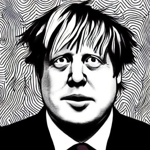 Prompt: boris johnson in junji ito style