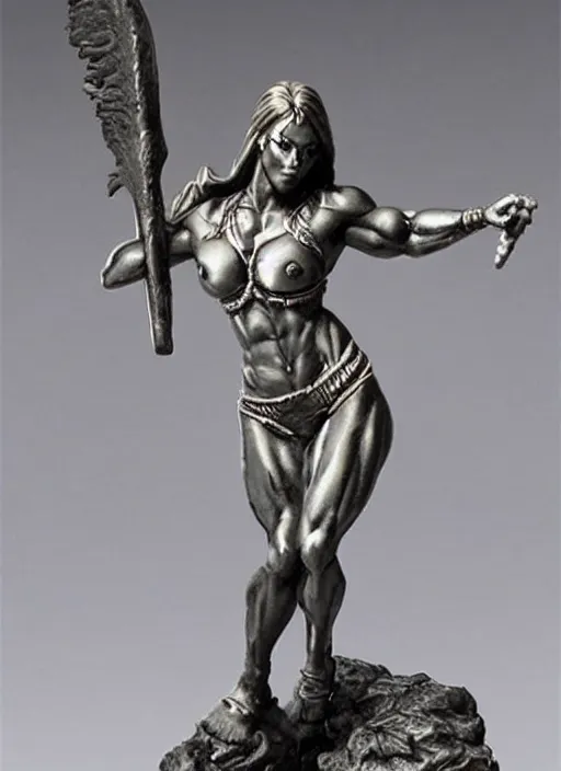 Prompt: Fine Image on the store website, eBay, Full body, 80mm resin detailed miniature of a muscular Goddess