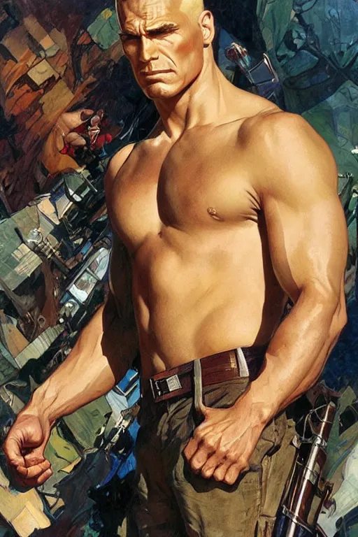 Prompt: Doc Savage portrait by Stanley Artgerm Lau, greg rutkowski, thomas kindkade, alphonse mucha, loish, norman Rockwell