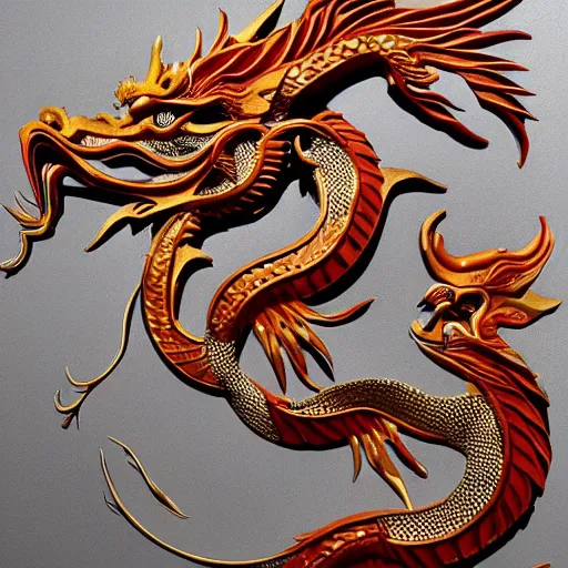 Image similar to chinese dragons party,highly detailed,intricate,complex,layered,sharp focus, trending on artstation, award winning,wall carving photo